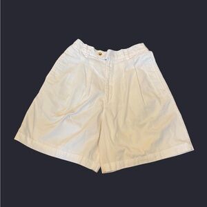 Vintage 90s khaki high waisted shorts white colorway pleated khaki shorts